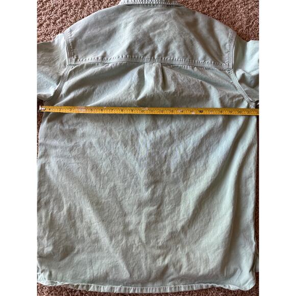BDG Urban Outfitters M Faded Mint Green Heavy Duck Cotton Button Down Barn Shirt - Picture 6 of 8